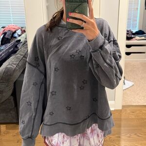 Z Supply Gray Crew Neck Sweater Classic Knit